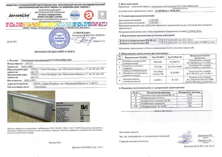 451r 21 Светильник светодиодный Svt Str Mpro 32w 1