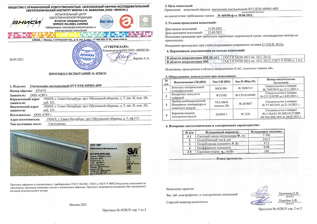 452r 21 Светильник светодиодный Svt Str Mpro 48w 1