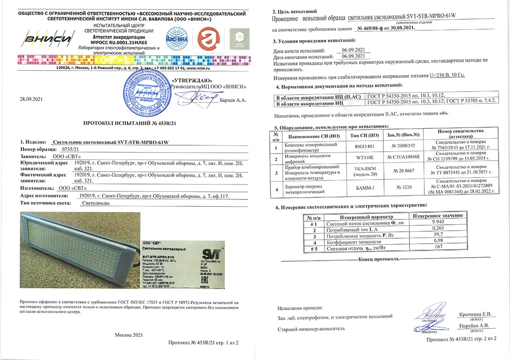 453r 21 Светильник светодиодный Svt Str Mpro 61w 1